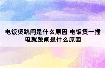 电饭煲跳闸是什么原因 电饭煲一插电就跳闸是什么原因